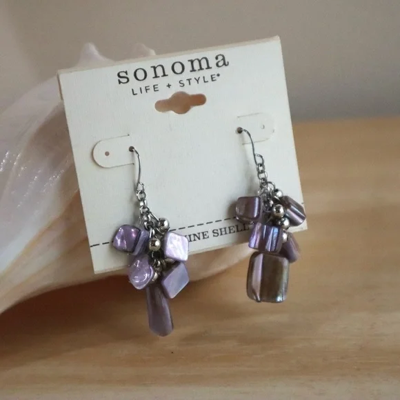 Sonoma Dangling Lilac Earrings NWTO - Picture 3 of 6